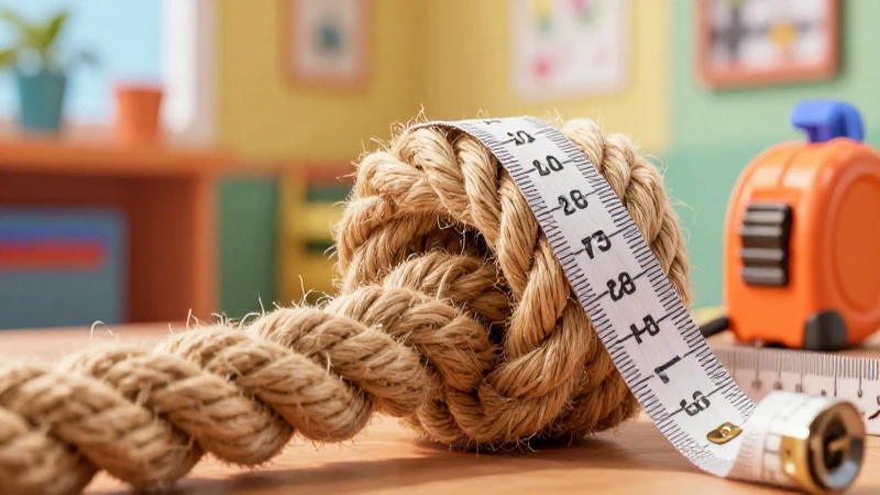 Rope and measuring tape in a professional studio