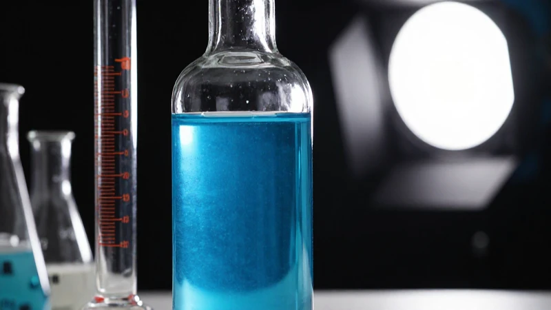 Botella azul con precisión científica