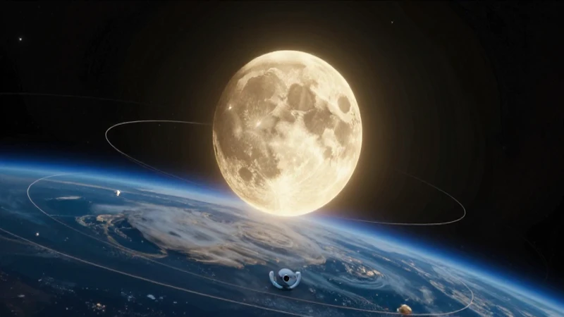 Cuántos satélites naturales tiene la Tierra y sus órbitas 4 Ilustración dramática de la Luna sobre la Tierra