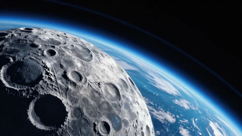 Cuántos satélites naturales tiene la Tierra y sus órbitas 3 Ilustración espacial ultra realista de la Luna y la Tierra
