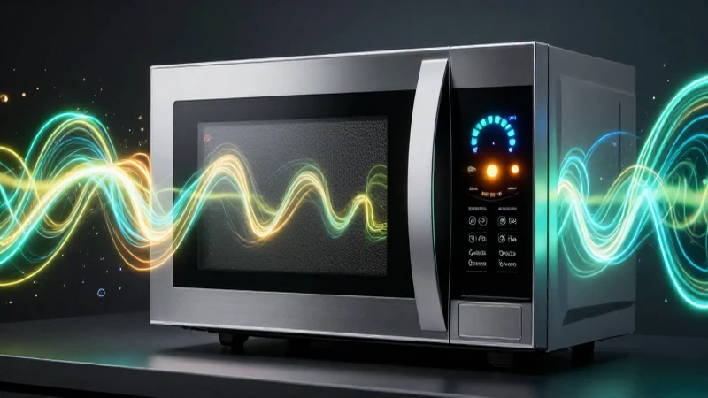 Microondas moderno y detallado con energía brillante