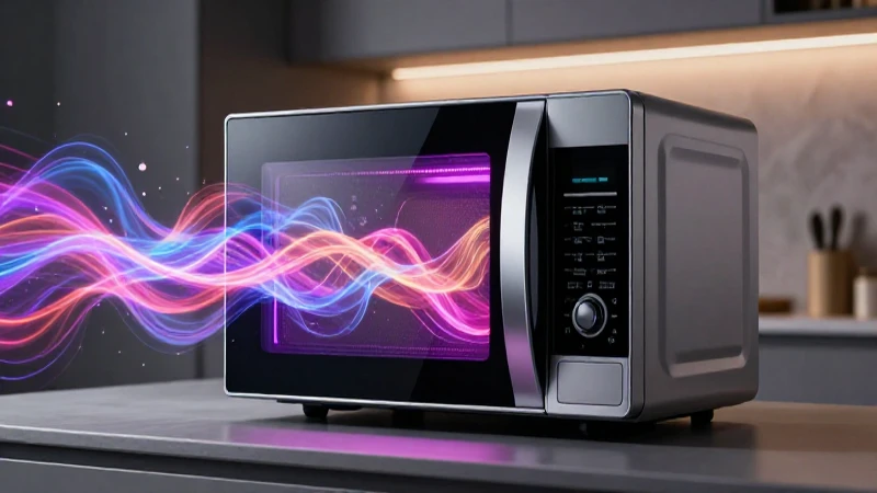 Microondas moderno en cocina minimalista con alta calidad