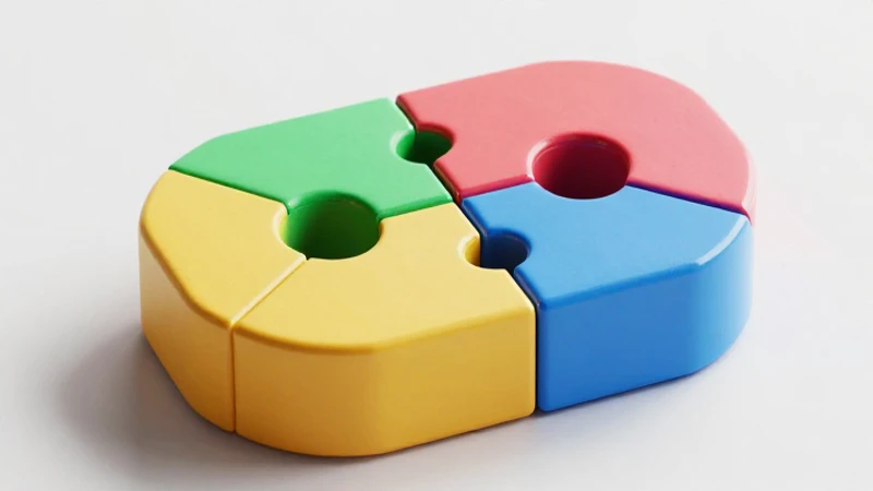 Render geométrico cohesivo con colores naturales vibrantes