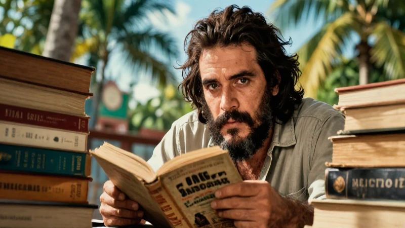 Fidel Castro joven estudia literatura cubana