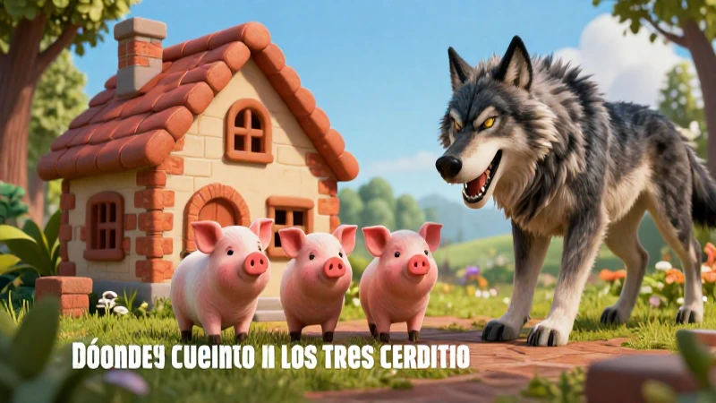 Imprime esta ilustración de Los tres cerditos