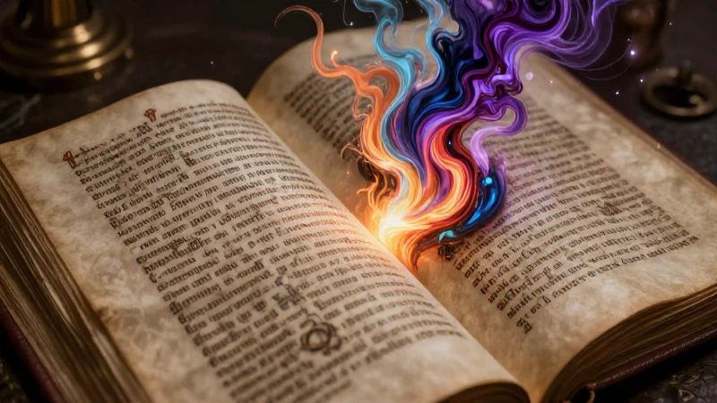 Cuento Fantástico: Definición, Características y Concepto 6 Manuscrito antiguo y mágico con iluminación dramática