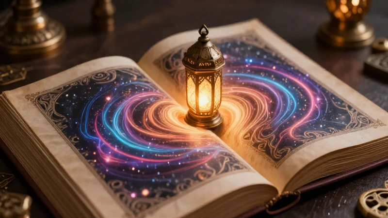 Cuento Fantástico: Definición, Características y Concepto 5 Manuscrito antiguo con magia mística y luz