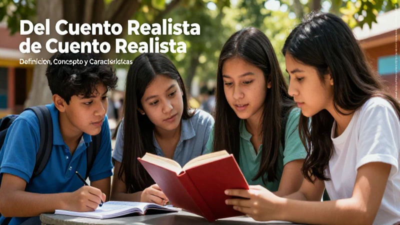 Cuento Realista: Definición, Concepto y Características 3 Estudiantes leen libros bajo estilo Nueva Escuela Mexicana