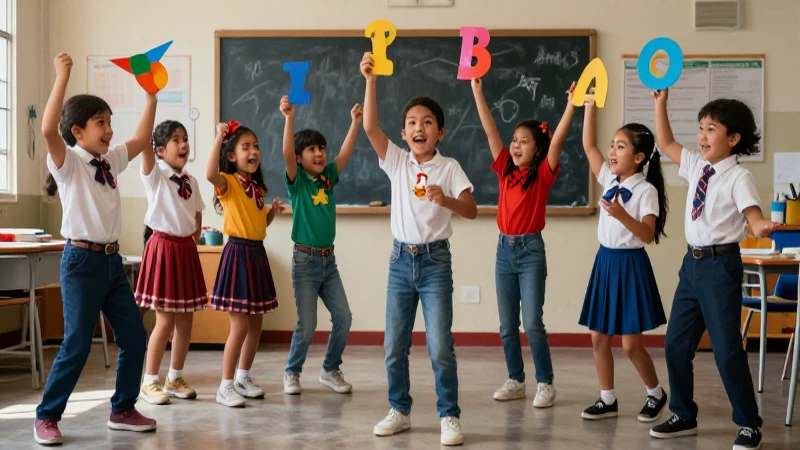 Niños mexicanos alegres narrando historia vibrante