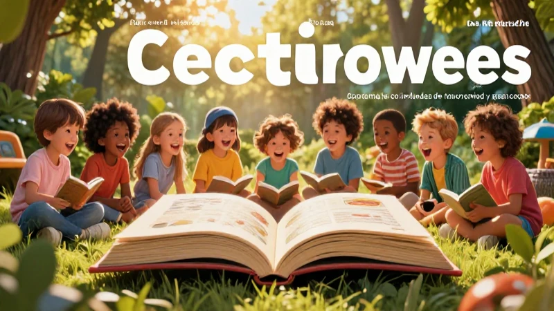 Ilustración mágica de niños leyendo y aprendiendo