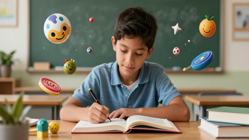 Estudiante mexicano con imaginación y libros vibrantes