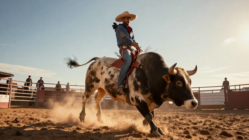 Disfruta de la emoción del rodeo en Cuernos Chuecos Villahermosa 4 Jinete de rodeo en intensa acción