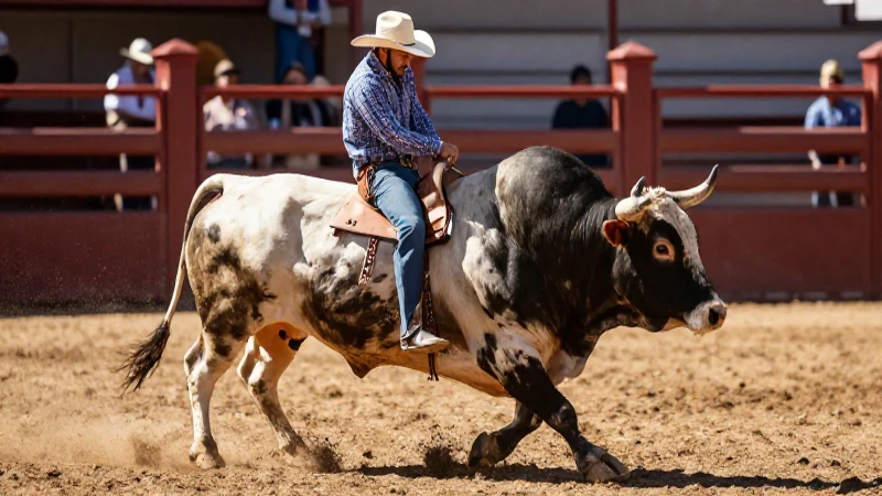 Disfruta de la emoción del rodeo en Cuernos Chuecos Villahermosa 3 Rodeador intenso montando poderoso toro