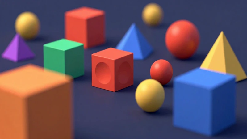 Sólidos geométricos vibrantes en render 3D profesional