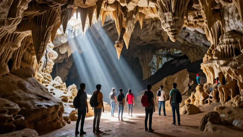 Estudiantes mexicanos exploran una cavernosa formación geológica