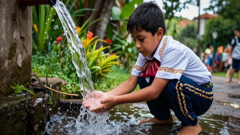 Joven en México con agua y vegetación