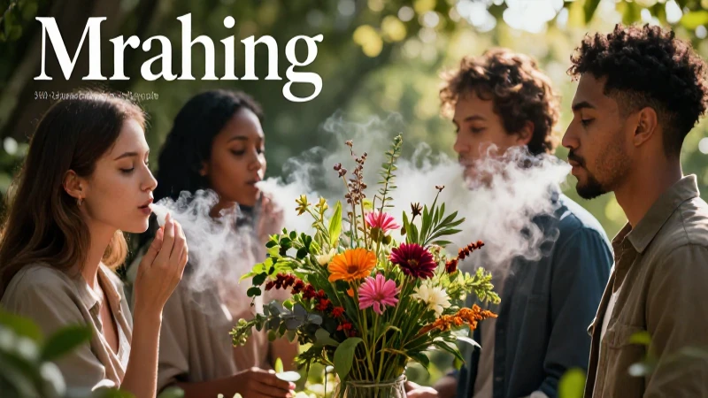 Estudiante joven inhala aromas vibrantes