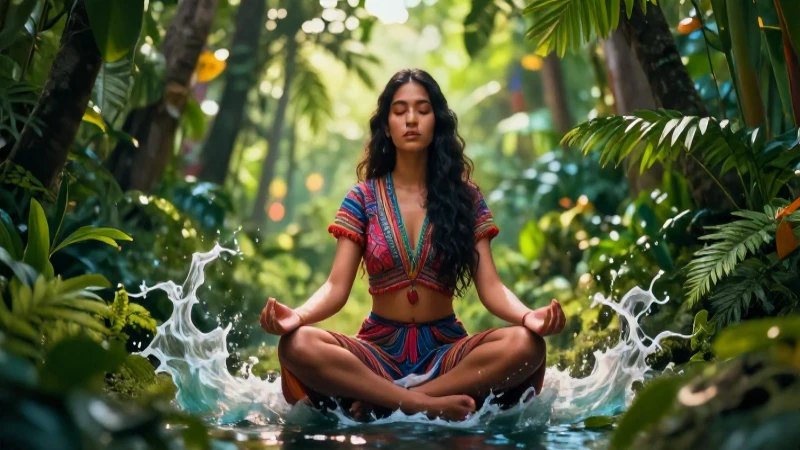 Meditación natural vibrante y estilo moderno