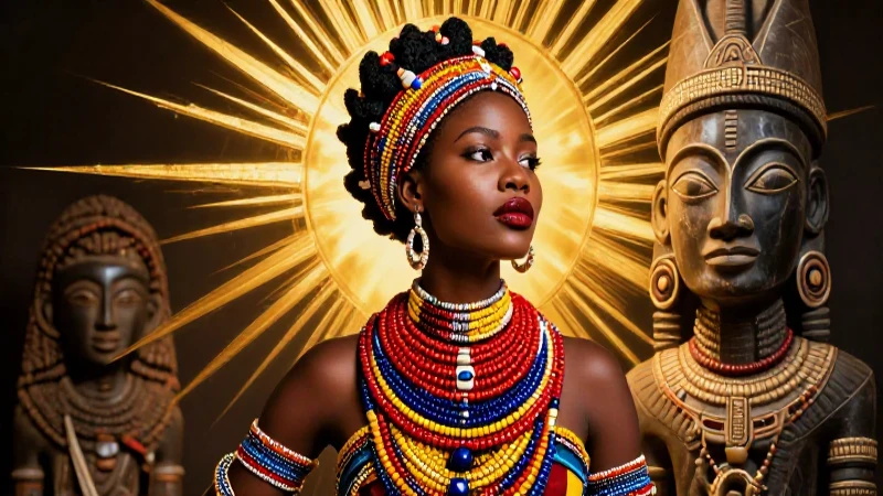 Retrato vibrante de mujer africana empoderada
