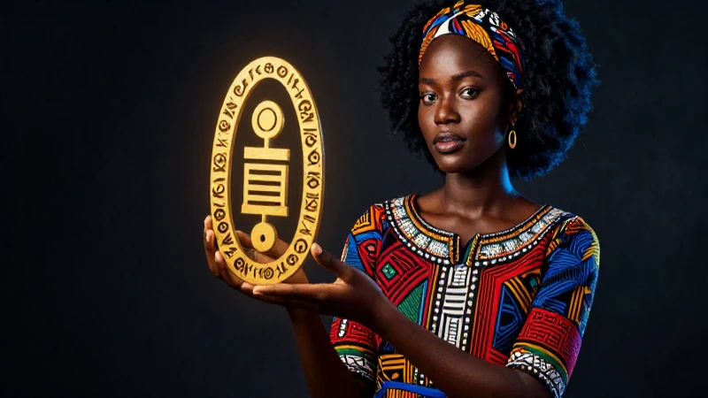 Joven africana ilustra legado y futuro con luz