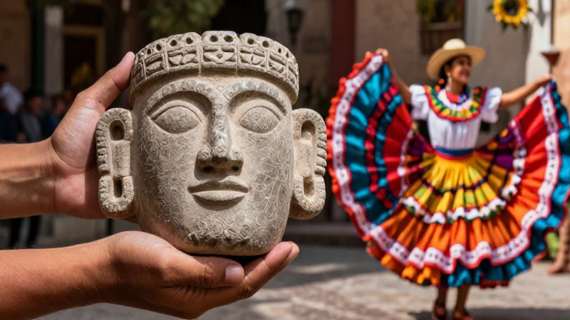 Cultura como patrimonio: tipos, ejemplos y su significado 3 Manos sostienen artefactos y danza en iluminación dramática