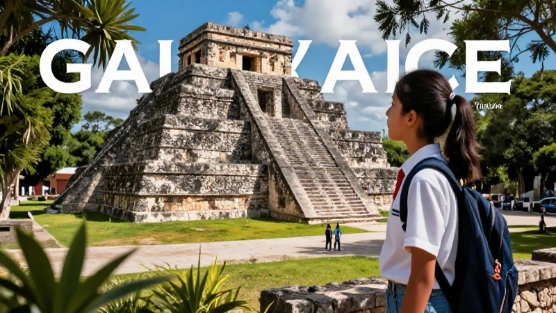 Cultura como patrimonio: tipos, ejemplos y su significado 7 Cultura mexicana vibrante, piedra antigua y estudiante explorando