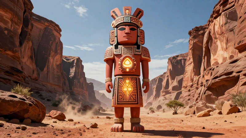 Qué culturas y legado histórico tiene Aridoamérica 7 Figura indígena estilizada en un cañón árido