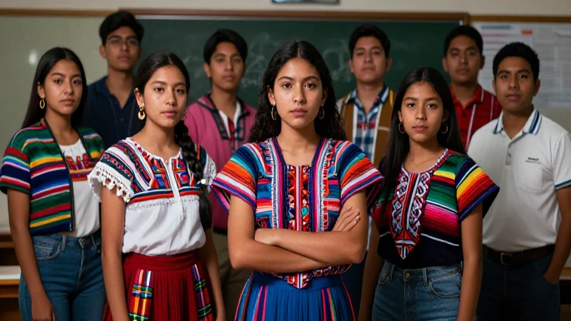 Ilustración realista de educación mexicana vibrante