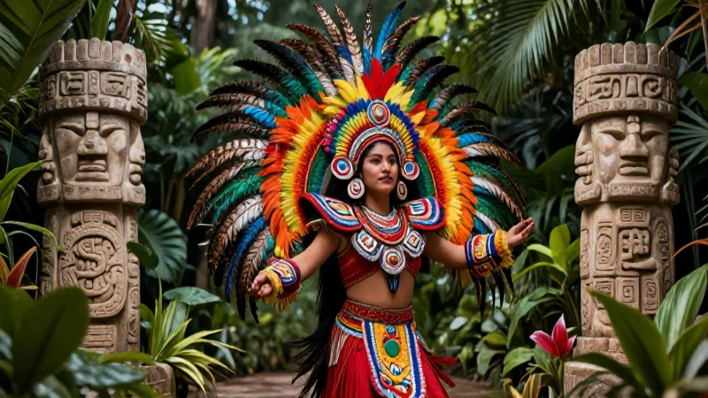 Danza mexica, vestimenta y paisaje antiguo