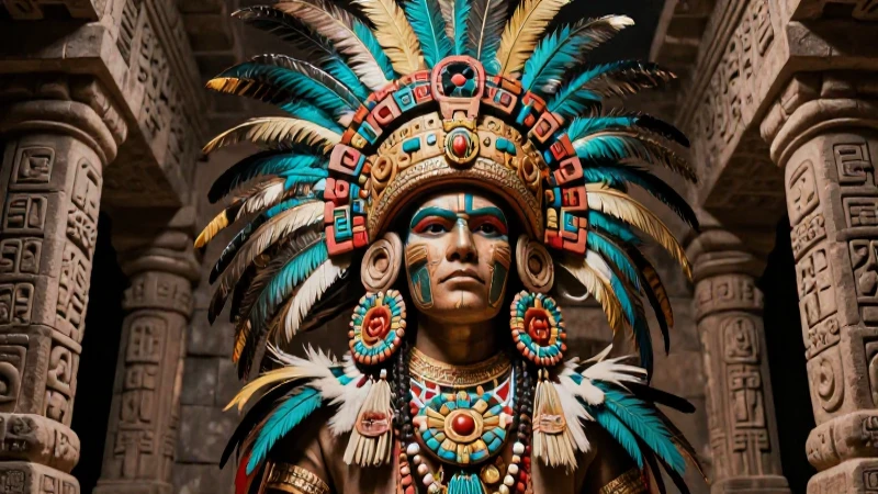 Noble tolteca real en una ilustración detallada