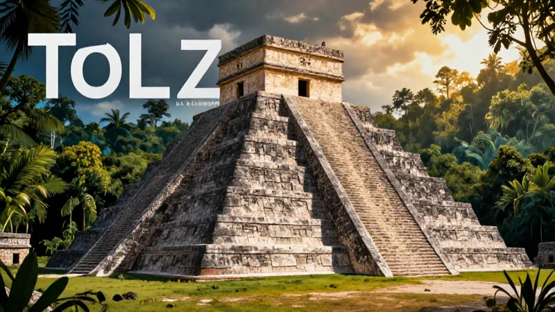 Pirámide Tolteca majestuosa en la exuberante jungla