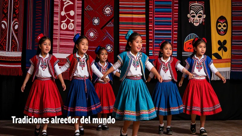 Explora la riqueza cultural del mundo y disfruta de sus tradiciones 3 Niño vibrante en atuendo cultural global con iluminación cinematográfica
