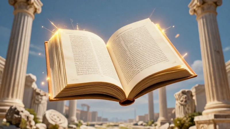 Ilustración detallada de libro flotando con aura dorada