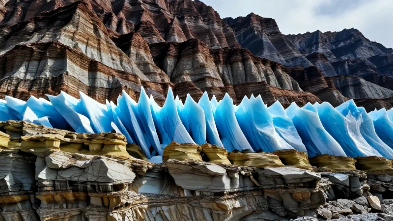 Cuña: Definición, usos y concepto en diversas aplicaciones 6 Hielo azul emerge dramáticamente de roca estratificada
