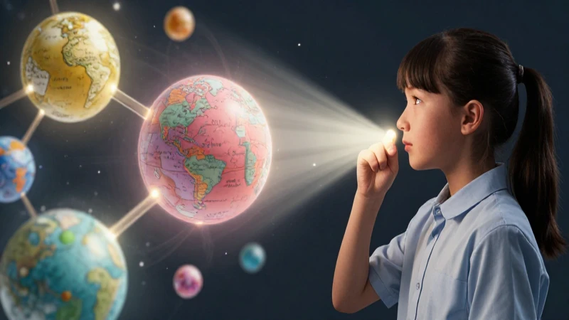 Estudiante reflexivo descubre conocimiento brillante