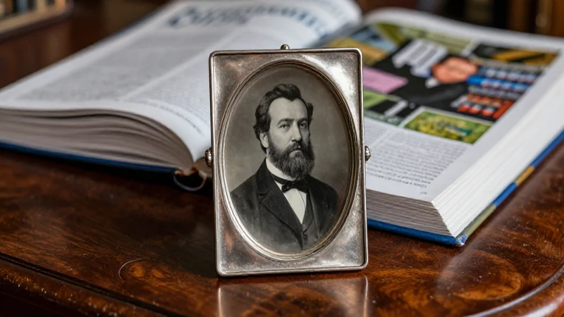 Daguerrotipo: Definición, Orígenes y Ventajas Esenciales 7 Retrato vintage en escritorio con libros y estilo profesional