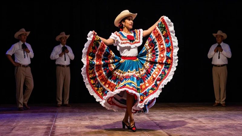 Danza mexicana tradicional vibrante y culturalmente atractiva
