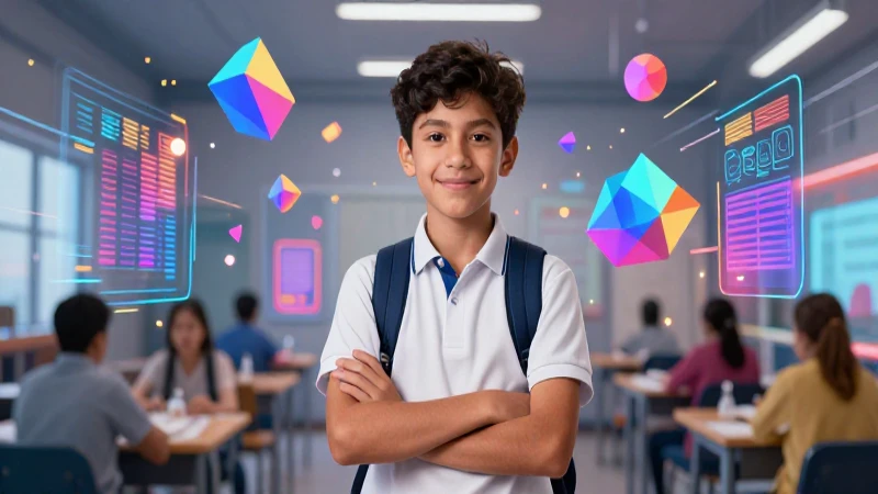 Estudiante moderno lleno de conocimiento y esperanza