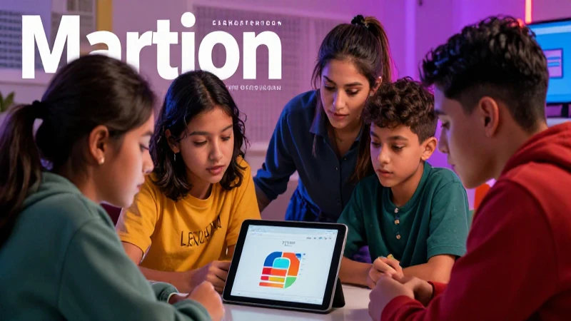 Estudiantes mexicanos aprenden digitalmente en un ambiente vibrante