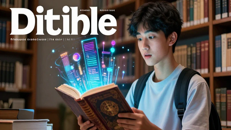 Datos: Qué es, definición, formas y su uso en informática 8 Estudiante entusiasta en una biblioteca futurista