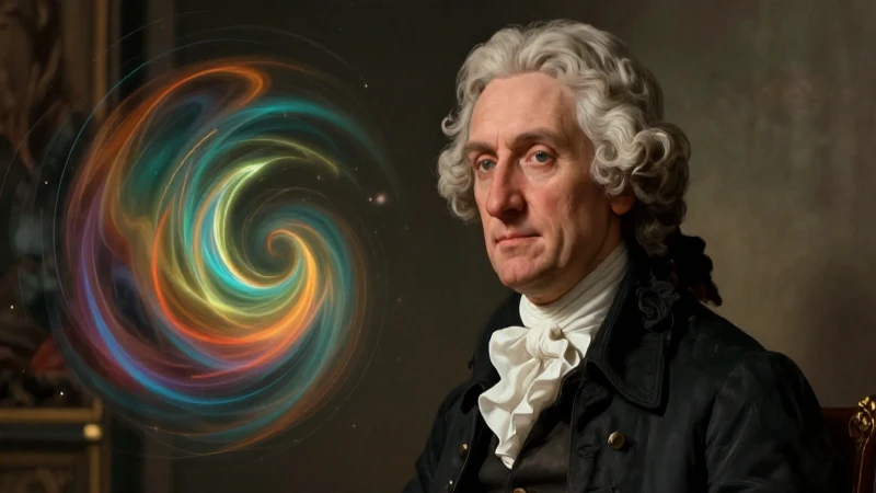 Retrato de David Hume con conceptos éticos abstractos