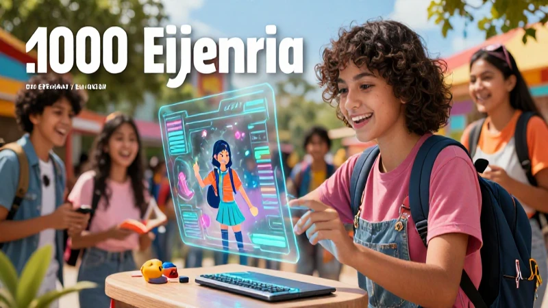 Estudiante mexicano disfruta tecnología educativa holográfica