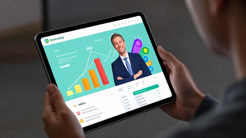 Educador profesional con interfaz digital vibrante y detallada