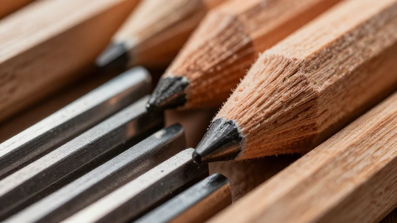 Materiales de lápiz: madera y grafito