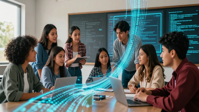 Estudiantes mexicanos colaborando en un entorno educativo digital