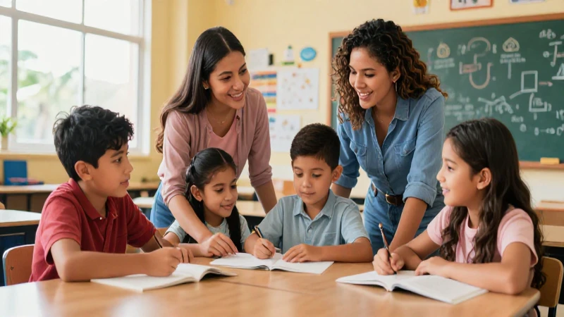 Estrategias efectivas para mejorar el aprendizaje en escuelas de tiempo completo y potenciar el desarrollo educativo 6 Familia mexicana colaborando en aula moderna