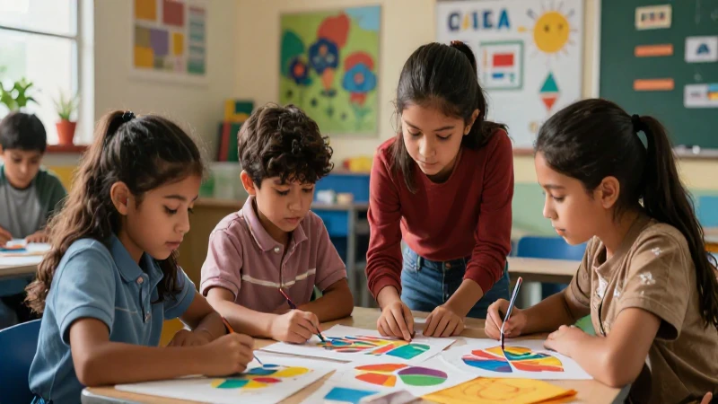 Potencia la educación emprendedora con innovación y creatividad en la Nueva Escuela Mexicana 4 Niños mexicanos creando en un aula vibrante