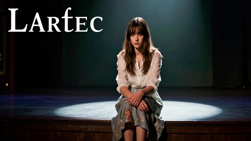 Retrato dramático de mujer melancólica en teatro