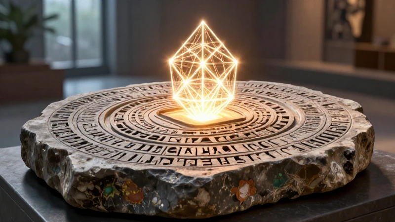 Decálogo: Qué es, concepto, historia y ejemplos explicados 3 Piedra antigua con estructura geométrica luminosa