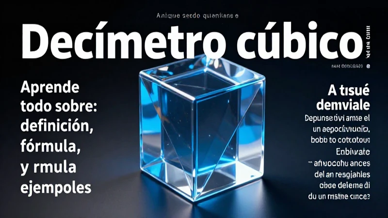 Aprende todo sobre el decímetro cúbico: definición, fórmula y ejemplos 4 Definición y conceptos del decímetro cúbico